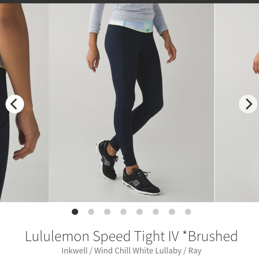 Lululemon Brushed Speed Tight IV size 4 Navy